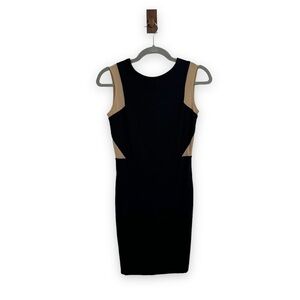 AQ/AQ Dress Womens 2 Black Nude Mesh Cut Outs Bodycon Mini Sexy Romantic